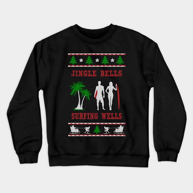 Surfing Ugly Christmas Sweater Xmas Gifts Crewneck Sweatshirt by uglygiftideas